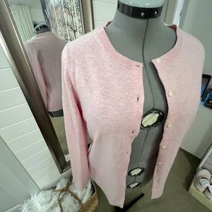 Lands End cashmere pink cardigan, EUC